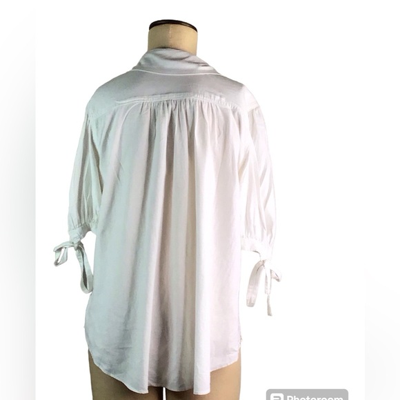 Free People White Safari Babe Shirt, L, EUC - Picture 3 of 7
